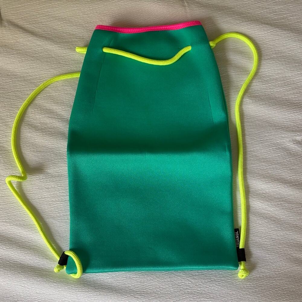 TRIANGL Neoprene Drawstring Bag NWOT Neon Turquoise Pink Yellow One Size